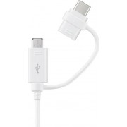 Original Samsung Regular USB to micro USB/USB Type C Cable Λευκό 1.5m (EP-DG930DWEG)