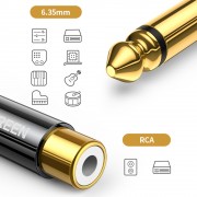 Ugreen 6.35mm jack adapter (male) to RCA (female) gold (AV169)