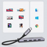 Ugreen 6in1 multifunctional USB Type C HUB - 3x USB 3.2 Gen 1 / HDMI 4K 60Hz / SD and TF memory card reader gray (60383 CM511)