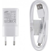Origina Samsung Φορτιστής με Θύρα USB-A και Καλώδιο micro USB 15W Λευκός (EP-TA20EWE & ECB-DU4EWE)
