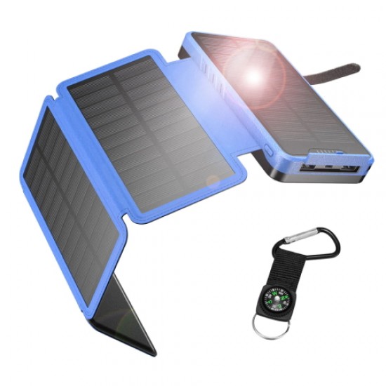 Poweradd IESAFY YD-820S 26800mAh Αδιάβροχο Power Bank Ηλιακός Φορτιστής Solar Panel (IE-MPA0003OR) - Blue