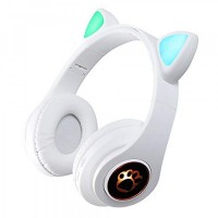 Wireless Bluetooth Headphones with Cat Ears Foldable Z-B39 white