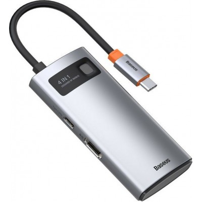 Baseus Hub 4in1 Metal Gleam Series, USB-C to USB 3.0 + USB 2.0 + HDMI + USB-C PD (CAHUB-CY0G)
