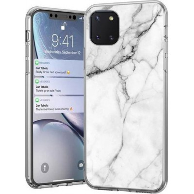 Wozinsky Θήκη με Μαρμάρινο (Marble) Print  TPU case cover για  Xiaomi Mi Note 10 Lite Λευκό