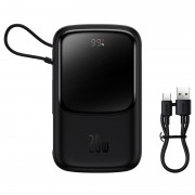 Baseus Qpow power bank 10000mAh built-in Lightning 20W Quick Charge cable SCP AFC FCP black (PPQD020001)