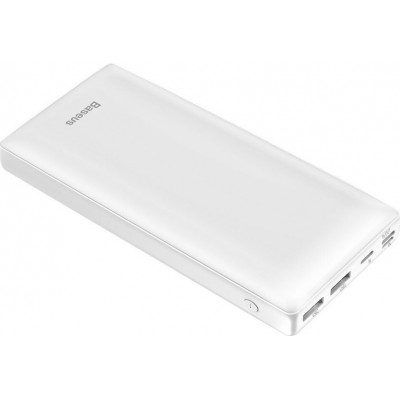 Baseus Mini JA Power Bank 30000mAh 15W με 2 Θύρες USB-A και Θύρα USB-C Λευκό