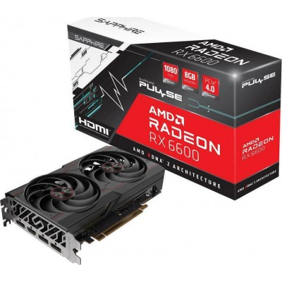 Sapphire Radeon RX 6600 8GB GDDR6 Pulse Κάρτα Γραφικών PCI-E x16 4.0 με HDMI και 3 DisplayPort