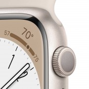 Apple Watch Series 8 Cellular Aluminium 41mm Αδιάβροχο με eSIM και Παλμογράφο (Starlight with Starlight Sport Band)