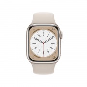 Apple Watch Series 8 Cellular Aluminium 41mm Αδιάβροχο με eSIM και Παλμογράφο (Starlight with Starlight Sport Band)