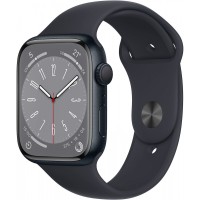 Apple Watch Series 8 Cellular Aluminium 41mm Αδιάβροχο με eSIM και Παλμογράφο (Midnight with Midnight Sport Band)