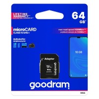 Memory Card GOODRAM microSD SD 64GB CLASS 10 UHS I 100MB/s with adapter