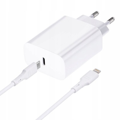 JELLICO Travel charger - AK180 20W PD USB-C + cable USB-C to lightning set white
