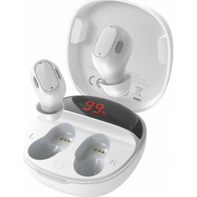 Baseus WM01 Plus In-ear Bluetooth Handsfree Ακουστικά με Θήκη Φόρτισης Λευκά