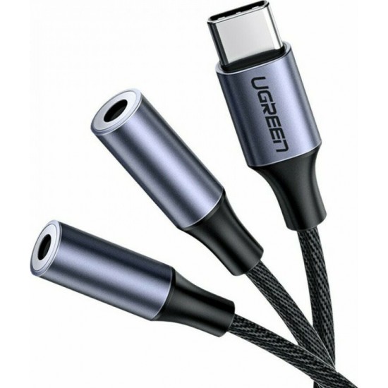 Ugreen AV144 Adapter USB-C (m) - Dual 3.5mm Jack (f) 20cm Grey (30732)