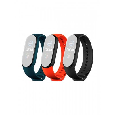 Xiaomi 5/6 Λουράκι Σιλικόνης Black / Orange / Dark Green (Mi Smart Band 5/Mi Smart Band 6)