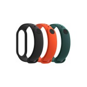Xiaomi 5/6 Λουράκι Σιλικόνης Black / Orange / Dark Green (Mi Smart Band 5/Mi Smart Band 6)
