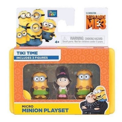 DESPICABLE ME 3 / MINIONS PLAYSET + 3 FIGURES 3 ASSORTED 9X10,5CM TIKI TIME