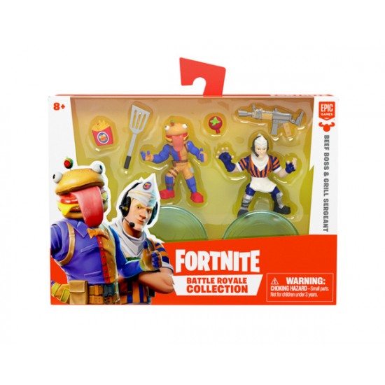 FORTNITE - SET OF TWO FIGURES WITH ACCESSORIES BATTLE ROYALE COLLECTION 13X18CM