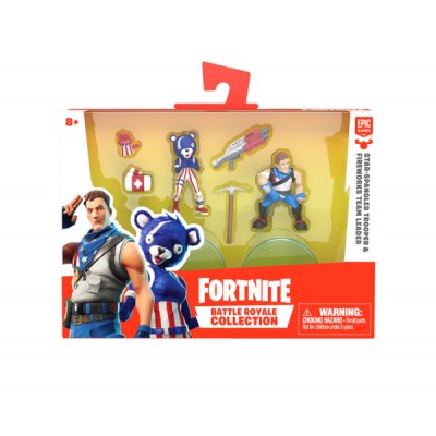 FORTNITE - SET OF TWO FIGURES 116606 WITH ACCESSORIES BATTLE ROYALE COLLECTION 13X18CM