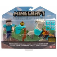 MINECRAFT FIGURES 2-PACK STEVE AND ARMORED HORSE