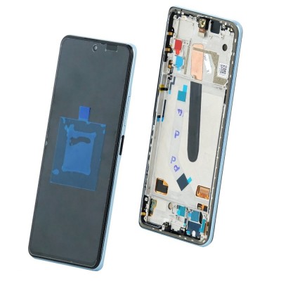 Display Unit + Frame for Poco F3 moonlight silver OEM
