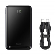 Baseus Magnetic Bracket Wireless Fast Charge Power Bank 10000mAh 20W Blue (With Baseus Xiaobai series fast charging Cable Type-C to Type-C 60W(20V/3A) 50cm black)