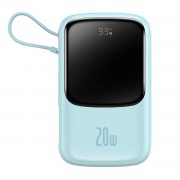 Baseus Qpow power bank 10000mAh built-in Lightning 20W Quick Charge cable SCP AFC FCP blue (PPQD020003)
