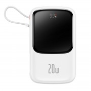 Baseus Qpow power bank 10000mAh built-in Lightning 20W Quick Charge cable SCP AFC FCP white (PPQD020002)