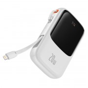 Baseus Qpow power bank 10000mAh built-in Lightning 20W Quick Charge cable SCP AFC FCP white (PPQD020002)