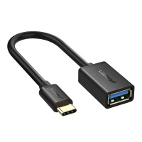 Ugreen USB (female) - USB-C (male) OTG cable adapter 15 cm USB 3.0 5Gbps black (US154 30701)