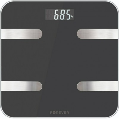 Forever Bluetooth Smart AS-100 Ζυγαριά με Λιπομετρητή & Bluetooth σε Μαύρο χρώμα