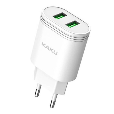 KAKU Dual Port 12W 2.4A 2xUSB Wall Charger (KSC-367) white