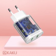 KAKU Dual Port 12W 2.4A 2xUSB Wall Charger (KSC-367) white