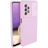 Nexeri Silicone Case with Camera Lens Privacy Slider Cover for Samsung Galaxy A32 4G purple