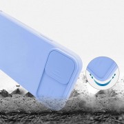 Nexeri Silicone Case with Camera Lens Privacy Slider Cover for Xiaomi Mi 11 Lite light blue