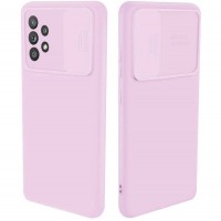 Nexeri Silicone Case with Camera Lens Privacy Slider Cover for Samsung Galaxy A52 purple