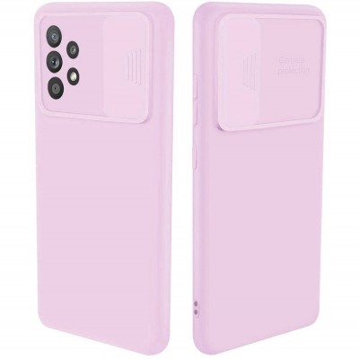 Nexeri Silicone Case with Camera Lens Privacy Slider Cover for Samsung Galaxy A52 purple