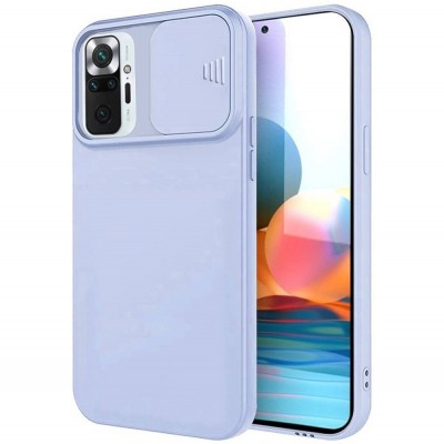 Nexeri Silicone Case with Camera Lens Privacy Slider Cover for Xiaomi Mi 11 Lite light blue