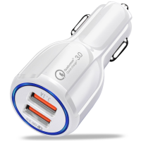 Nexeri QC 3.0 3.1A  2x USB Car Charger white