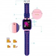 Children's Smartwatch Electronic Watch GPS Locator Q12 Pink- Απαραίτητη Χρήση Κάρτας Sim  -Ελληνικές Οδηγίες Χρήσης