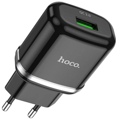 Φορτιστής USB 18W QC3.0 3A HOCO N3 Quick Charge Μαύρο