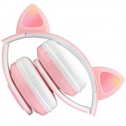 Wireless Bluetooth Headphones with Cat Ears Foldable Z-B39 white