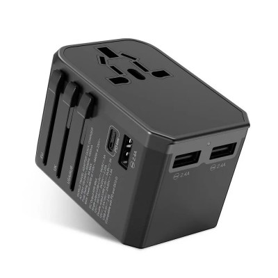 Wontravel JY-308PRO 33W 3 USB+PD QC 3.0 Multifunction Worldwide Travel Charger Converter Adapter Plug 