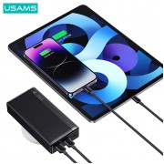 USAMS power bank US-CD205, 2x USB θύρες εξόδου, 10000mAh, 10W, μαύρο