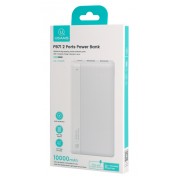 USAMS power bank US-CD205, 2x USB θύρες εξόδου, 10000mAh, 10W, λευκό