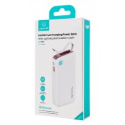 USAMS power bank CD225 με καλώδιο Lightning, 2x θύρες εξόδου, 10000mAh, 20W, λευκό