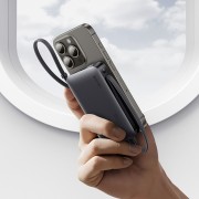 USAMS power bank CD228 με 2x καλώδια, 2x θύρες εξόδου, 10000mAh, 20W, ασημί