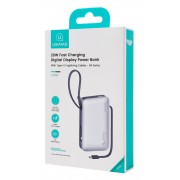 USAMS power bank CD228 με 2x καλώδια, 2x θύρες εξόδου, 10000mAh, 20W, ασημί