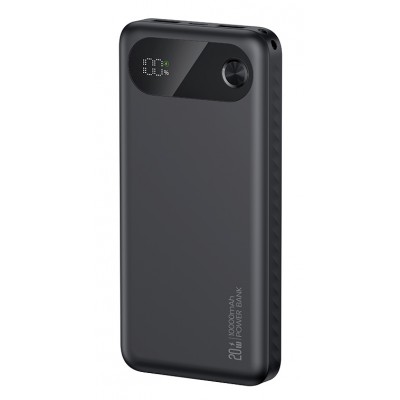 USAMS power bank CD249 με οθόνη, 3x θύρες εξόδου, 10000mAh, PD20W, μαύρο