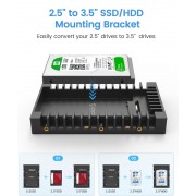 ORICO tray 3.5" για 2.5" HDD/SSD 1125SS-V1, 6Gbps, μαύρο